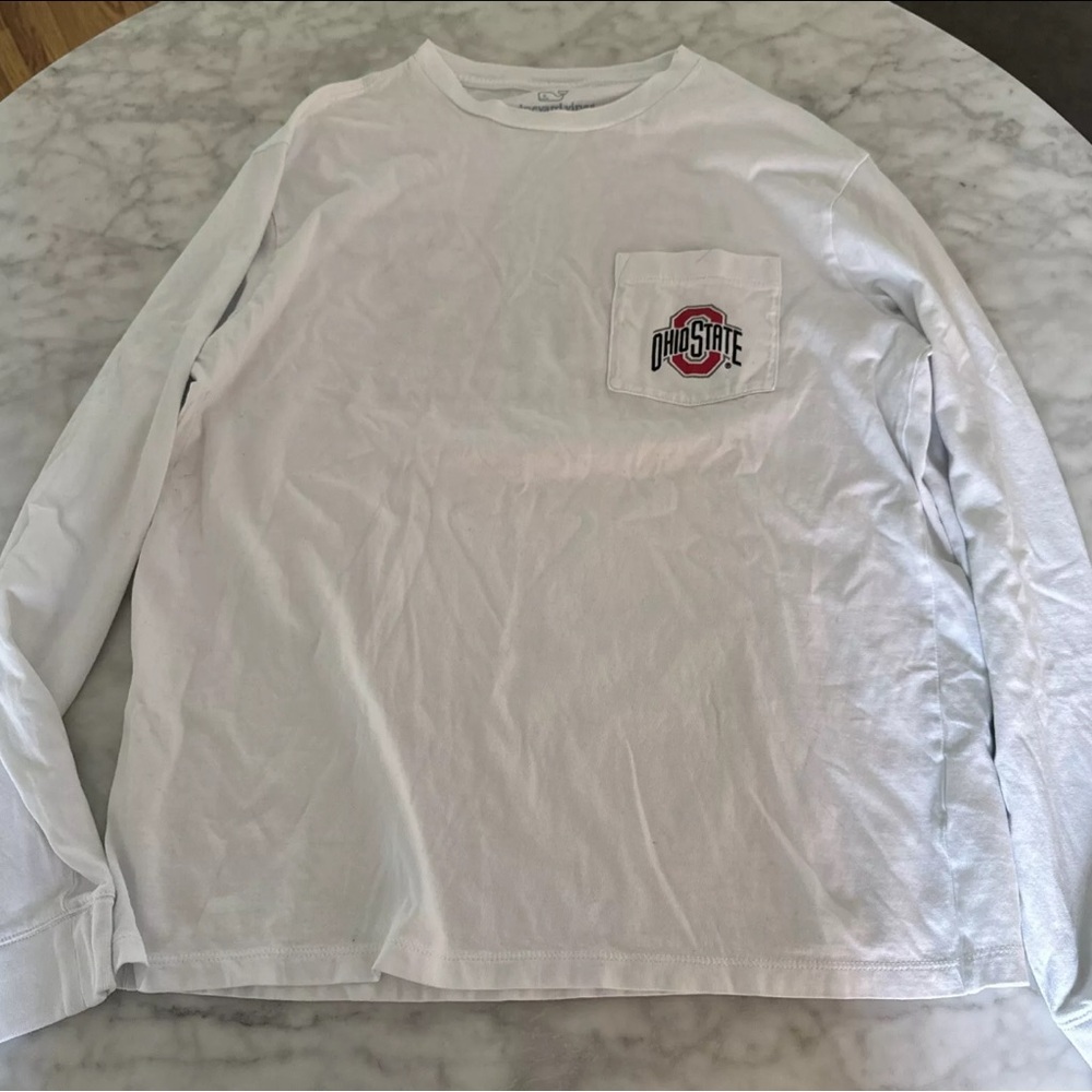 Vineyard Vines Men’s Ohio State Buckeyes White long Sleeve T Shirt S